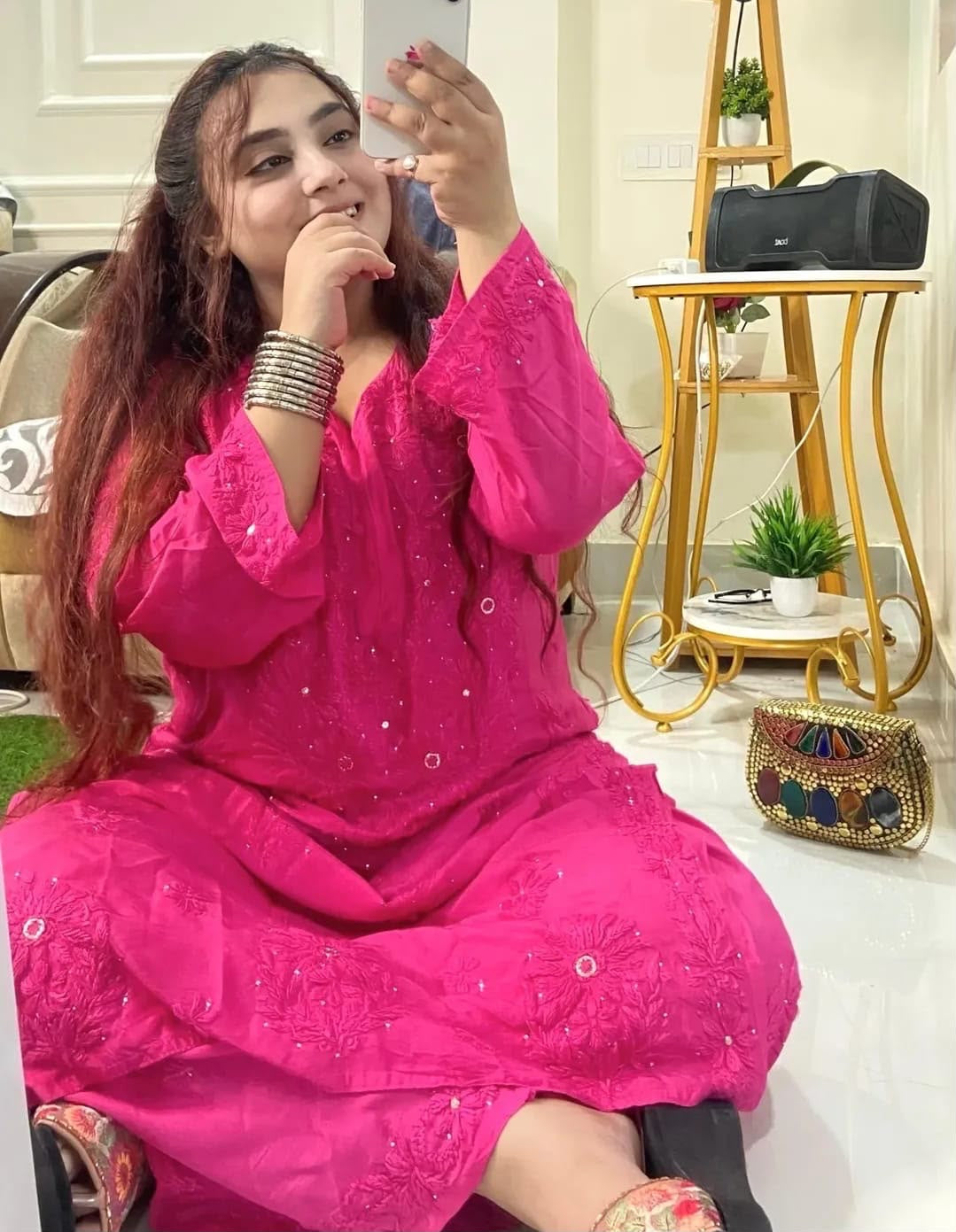 Heavy Daman Modal Muqaish Kurta