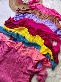 Rayon Chikankari short top for Office college wear