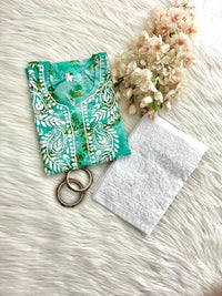 Mul Print Embroidered Soft comfy kurta