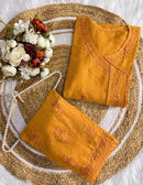 Chanderi Angrakha Style With Lace Pattern