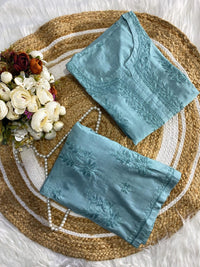 Premium crafted Pastel shade Kurta and plazzo