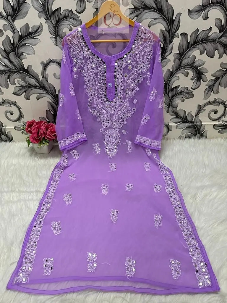 Gala buti Mirror Kurtis with inner - Chikankari Official