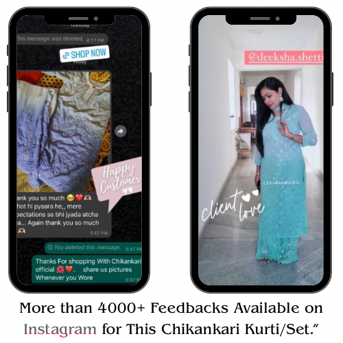 Chikankari 4pc Mirror work Set