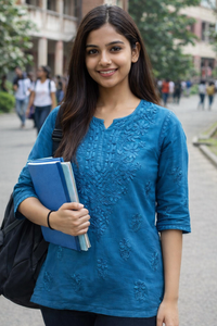 Rayon Chikankari short top for Office college wear