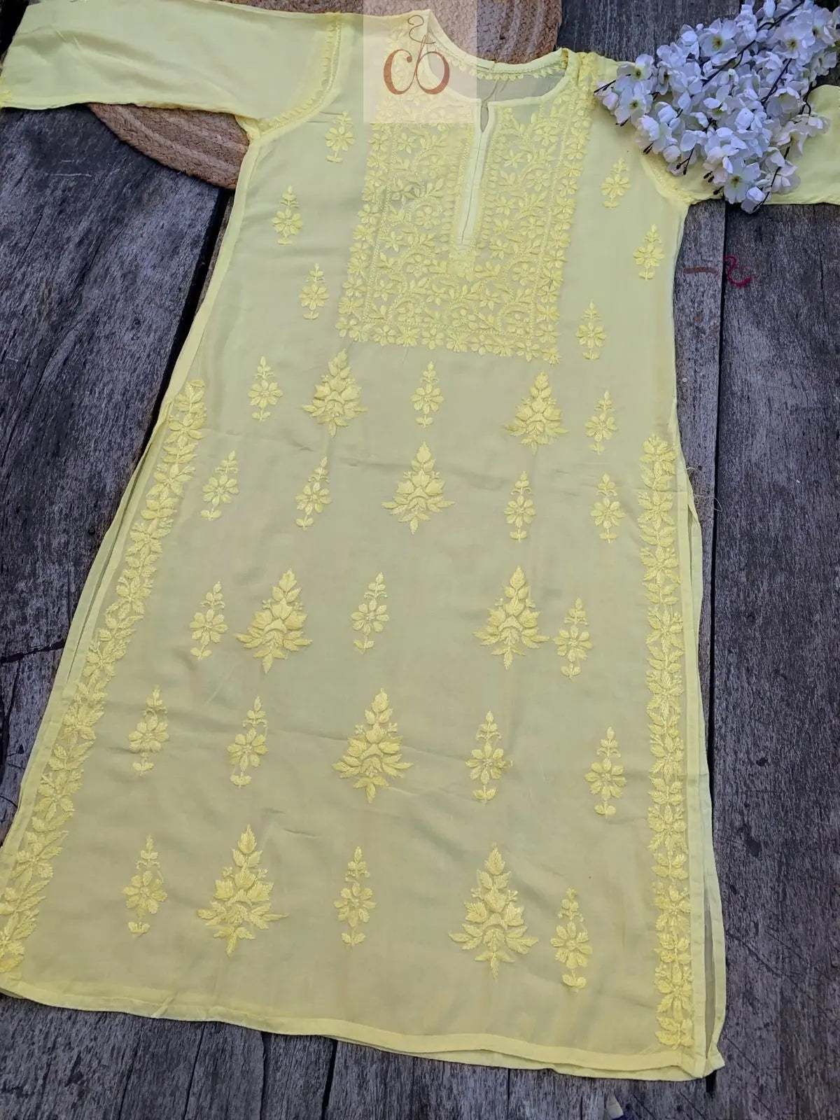 Modal Cotton Dyed Kurtis - Chikankari Official