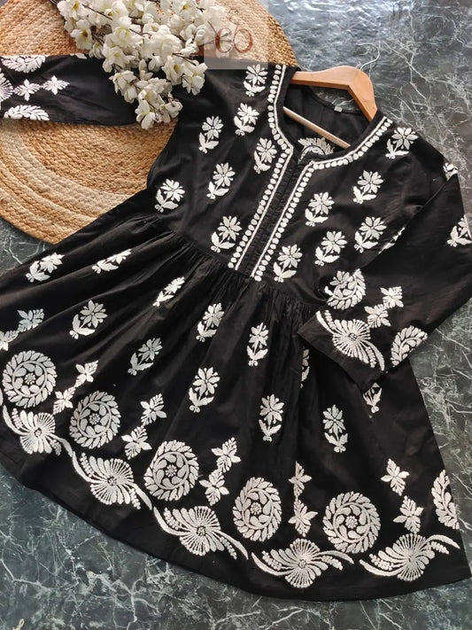 Pure Cotton Gown with Plazzo - Chikankari Official
