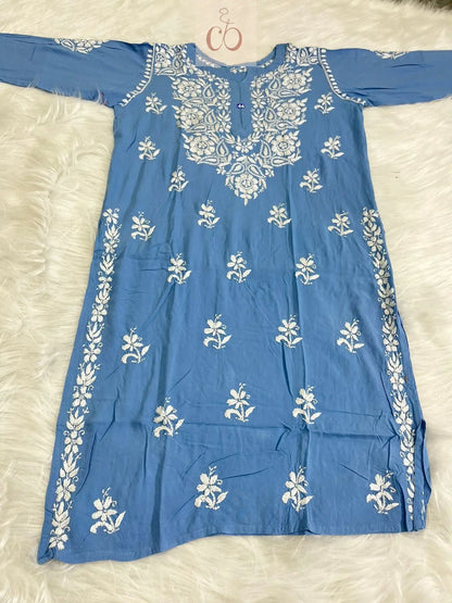 Rayon Gala buti - Chikankari Officialchikan kurti lucknowi chikankari chikankarikurti best kurti kurtis for summer lakhnawi chikan 