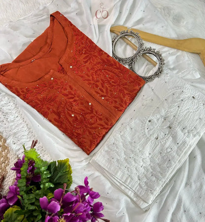 Rayon Muqaish Kurtis - Chikankari Official