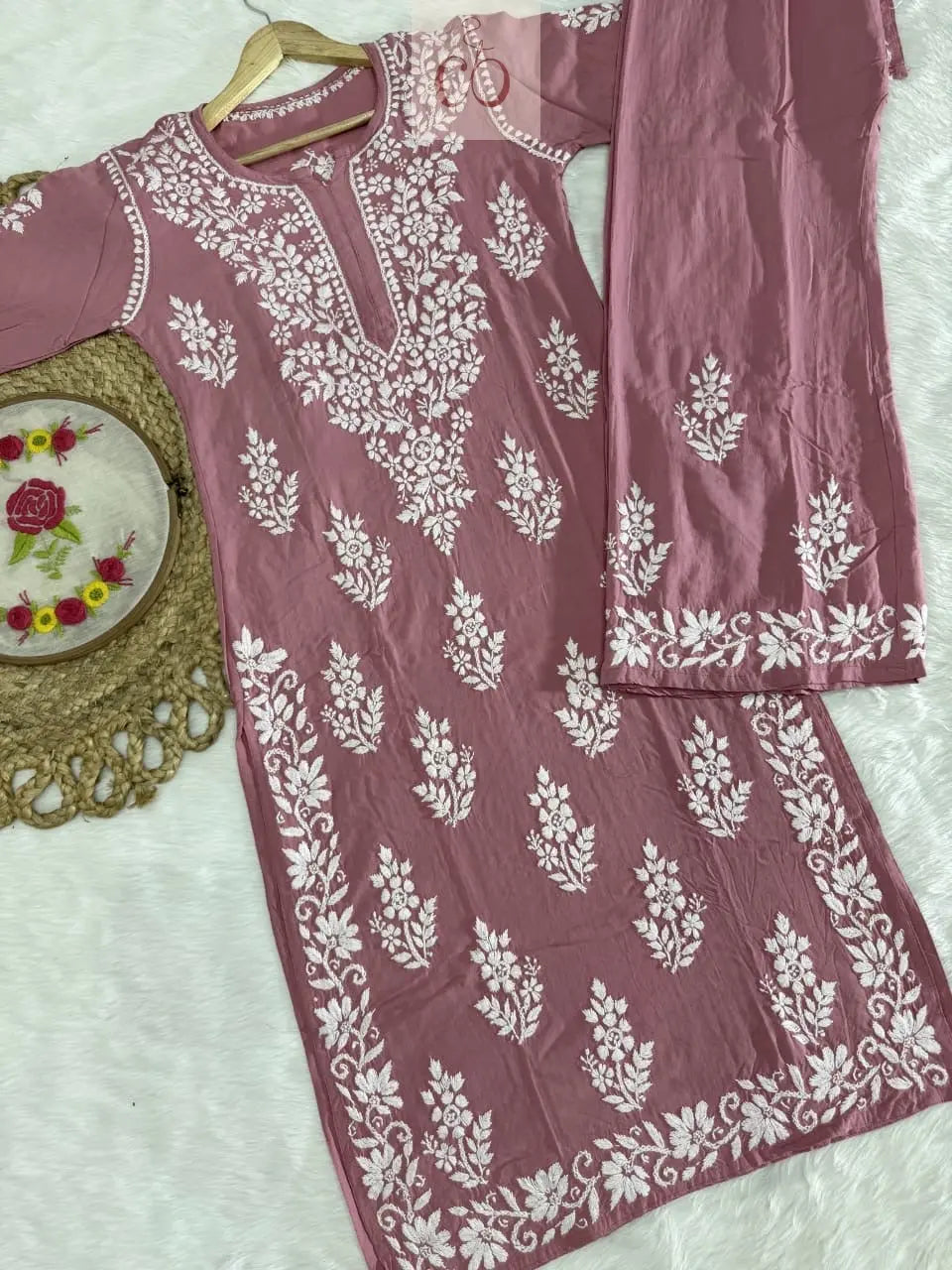 Rayon New Concept Chikankari combo ( Hand Embroidered ) - Chikankari Official