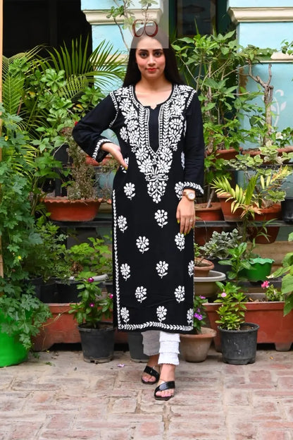 Rayon New Concept Kurti - Chikankari Officialchikan kurti lucknowi chikankari chikankarikurti best kurti kurtis for summer lakhnawi chikan 