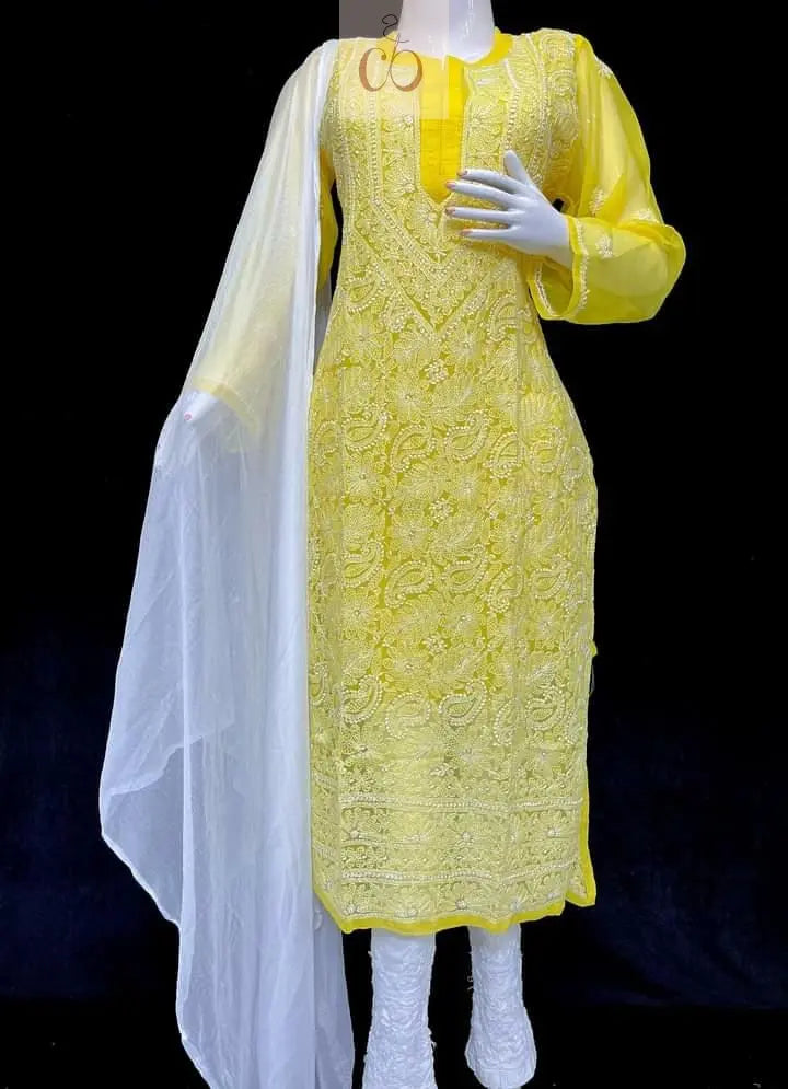 Resham Keel Jaal Kurtis - Chikankari Official