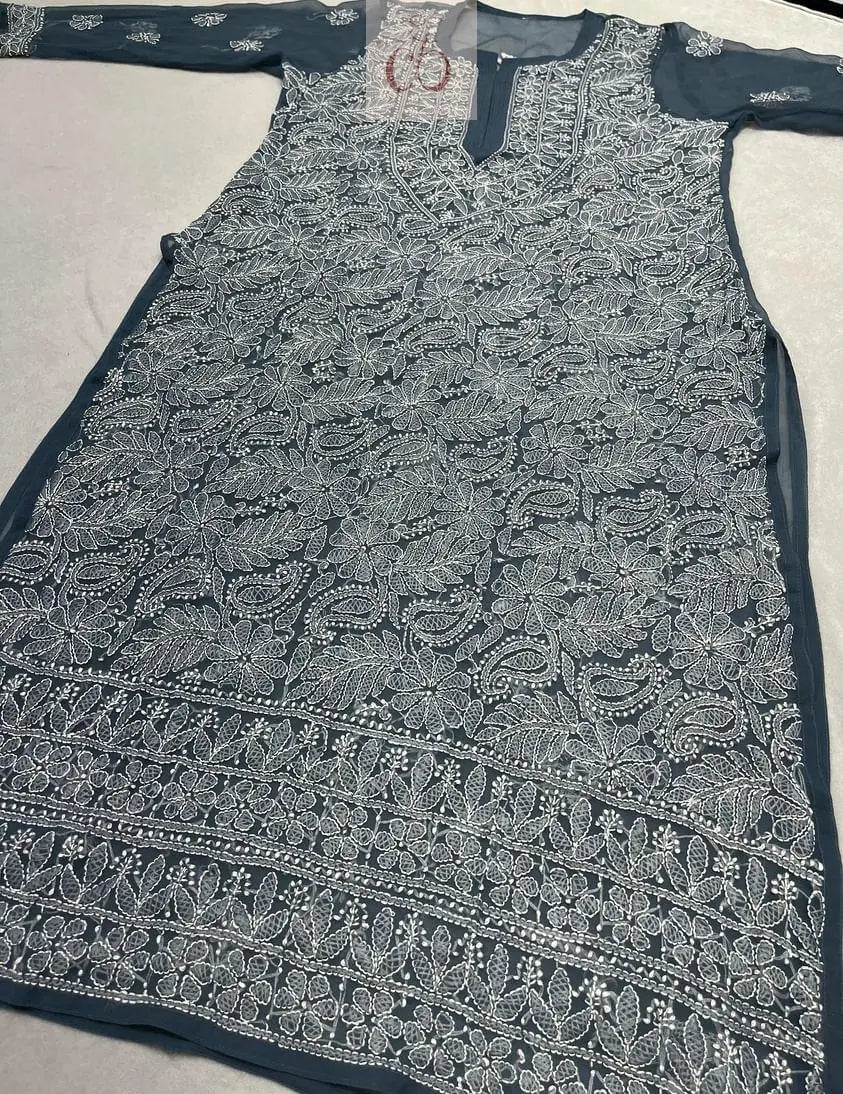 Resham Keel Jaal Kurtis - Chikankari Official