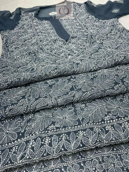 Resham Keel Jaal Kurtis - Chikankari Official