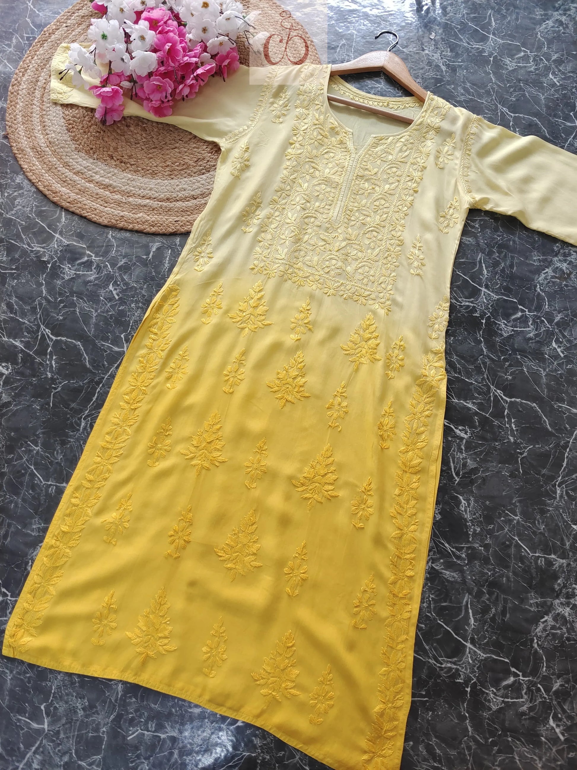 Soft Modal Ombre Chikankari kurtis - Chikankari Officialchikan kurti lucknowi chikankari chikankarikurti best kurti kurtis for summer lakhnawi chikan 