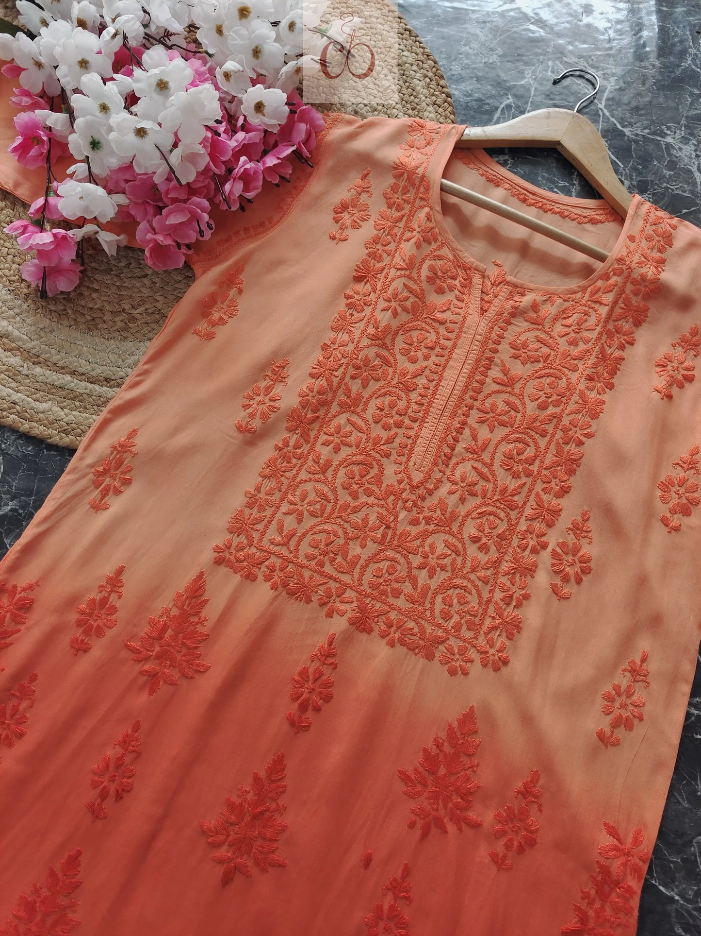 Soft Modal Ombre Chikankari kurtis - Chikankari Officialchikan kurti lucknowi chikankari chikankarikurti best kurti kurtis for summer lakhnawi chikan 