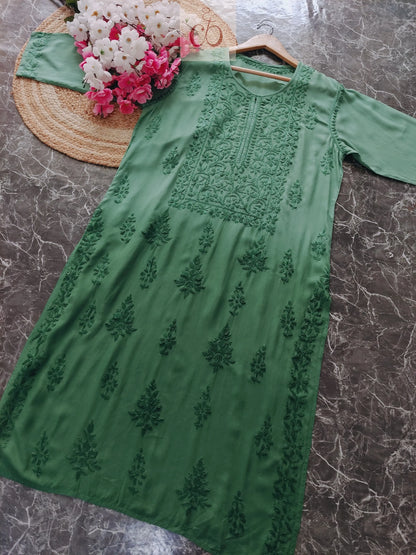 Soft Modal Ombre Chikankari kurtis - Chikankari Officialchikan kurti lucknowi chikankari chikankarikurti best kurti kurtis for summer lakhnawi chikan 