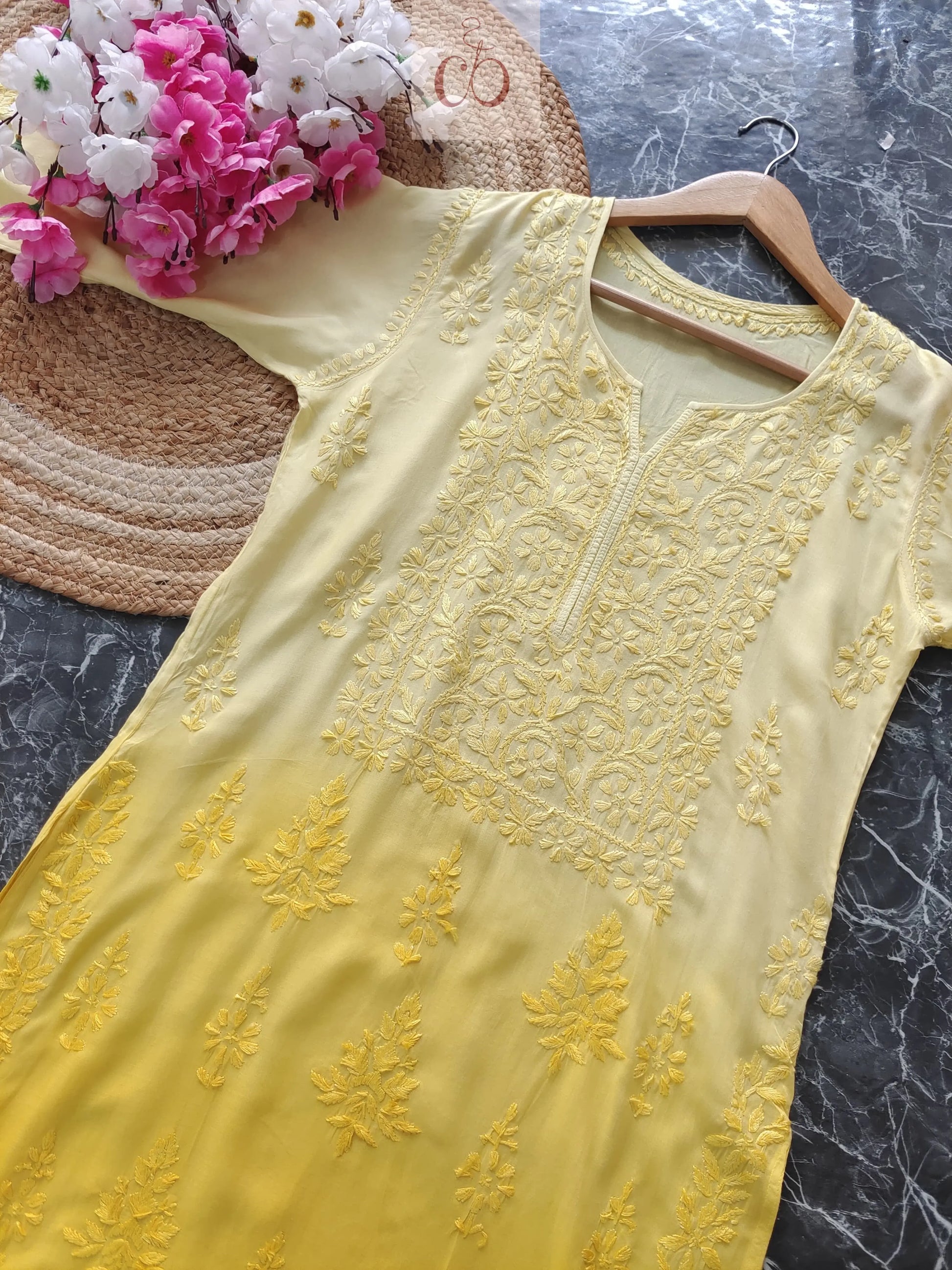 Soft Modal Ombre Chikankari kurtis - Chikankari Officialchikan kurti lucknowi chikankari chikankarikurti best kurti kurtis for summer lakhnawi chikan 