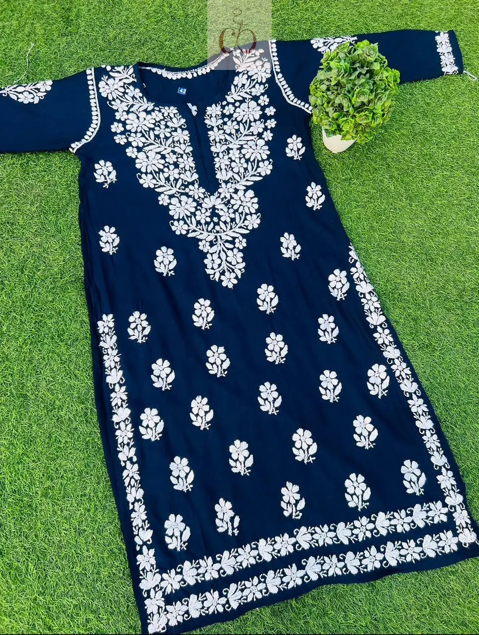 Soft Rayon Chikankari Kurtis - Chikankari Official