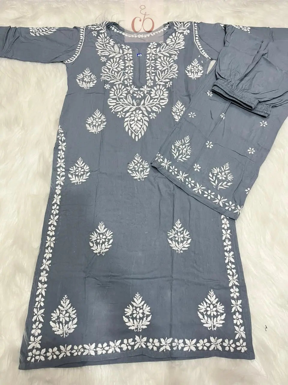 Soft Rayon Co ord Set - Chikankari Official