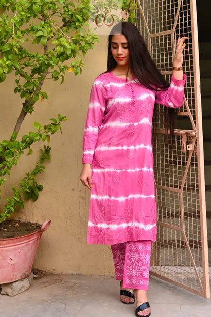 Tie n Dye Cotton set - Chikankari Official