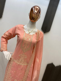 3 PIECE PLAZZO PAIR WITH   DUPATTA IN SEQUENCE EMBROIDERY WORK