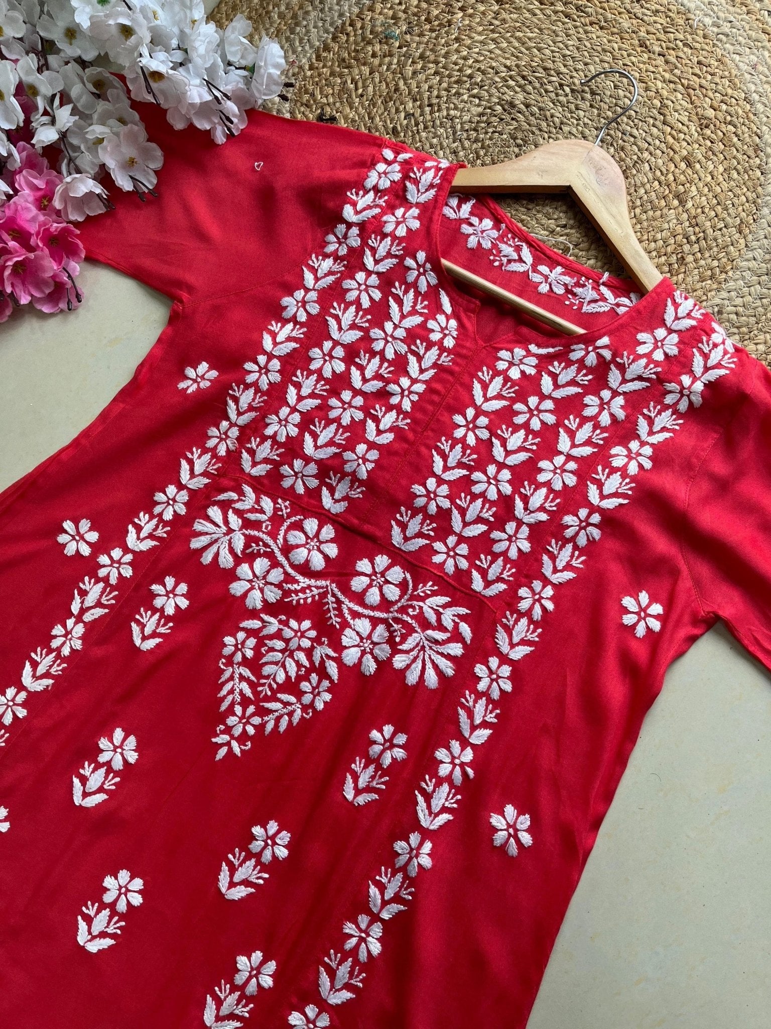 A line Rayon Elegant Gown - Chikankari official