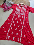A line Rayon Elegant Gown - Chikankari official