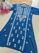 A line Rayon Elegant Gown - Chikankari official