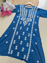 A line Rayon Elegant Gown - Chikankari official