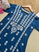 A line Rayon Elegant Gown - Chikankari official