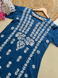 A line Rayon Elegant Gown - Chikankari official