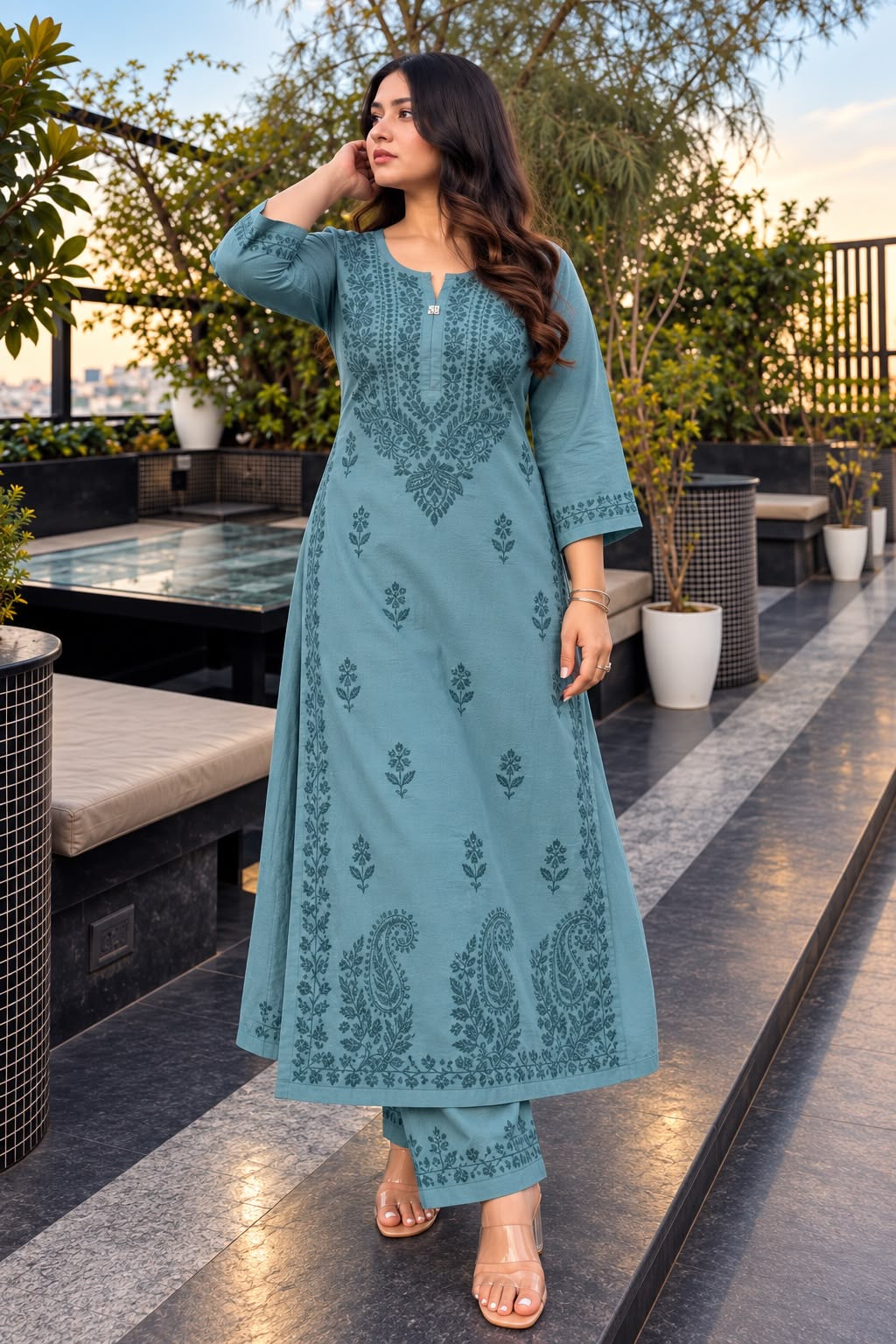 Masleen 3 Buta Handmade Chikankari Set