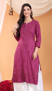 Aafia breezy Kurta - Chikankari official