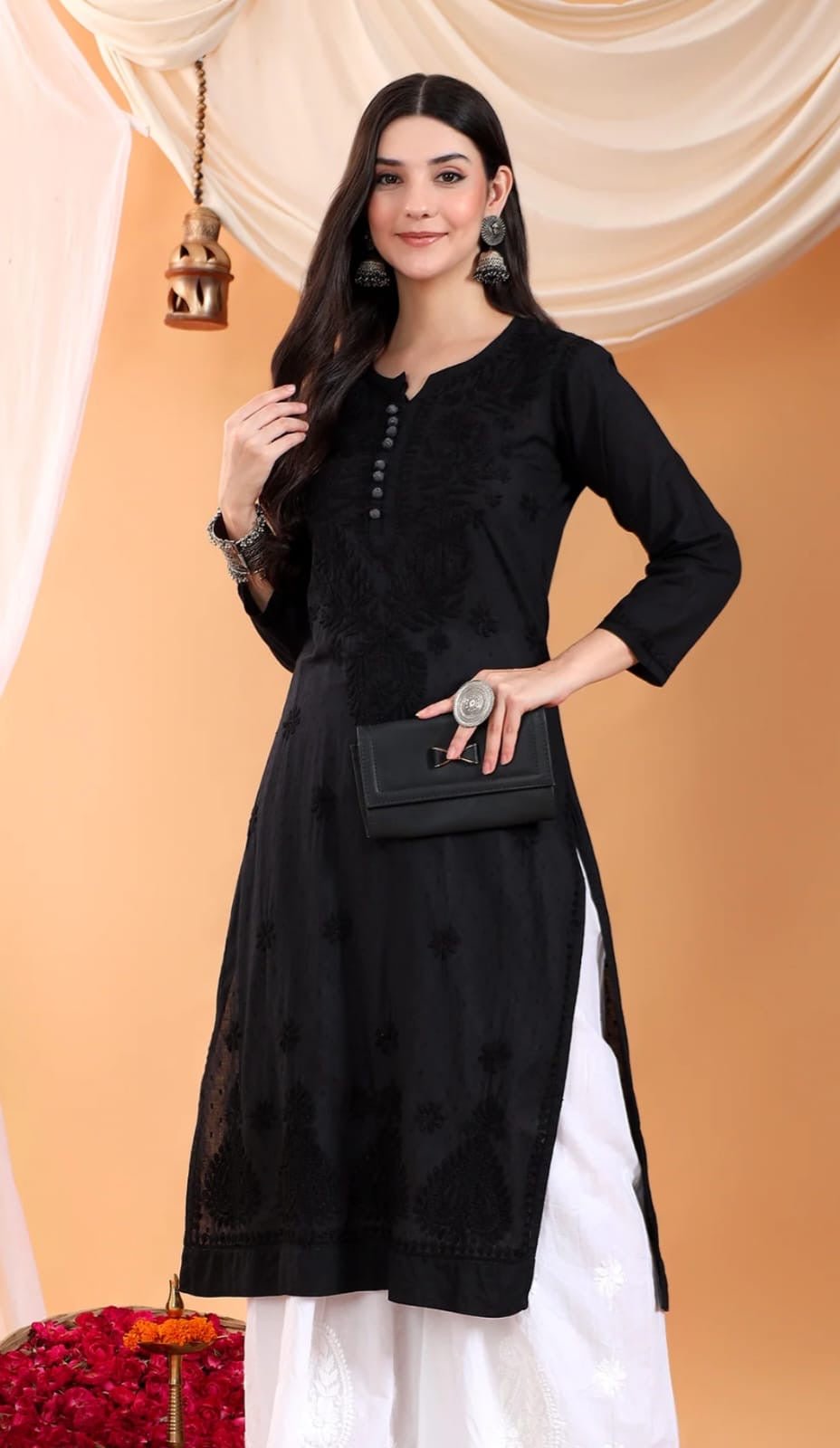 Aafia breezy Kurta - Chikankari official