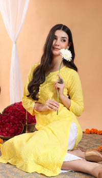 Aafia breezy Kurta - Chikankari official