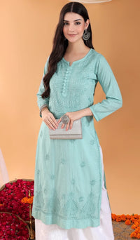 Aafia breezy Kurta - Chikankari official