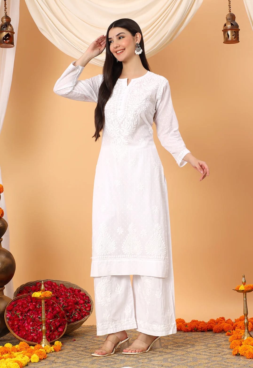 Aafia breezy Kurta - Chikankari official