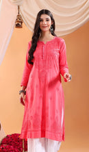 Aafia breezy Kurta - Chikankari official
