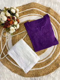 Aanya Chikankari rayon Short Top - Chikankari official