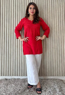 Aanya Chikankari rayon Short Top - Chikankari official