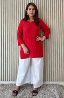 Aanya Chikankari rayon Short Top - Chikankari official