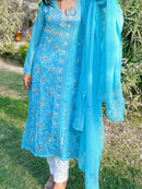 AaRi Work Angrakha with inner chikankari Edition - Chikankari official