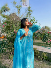AaRi Work Angrakha with inner chikankari Edition - Chikankari official