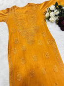 Aayat Heavy Rayon Kurta and Plazzo - Chikankari official