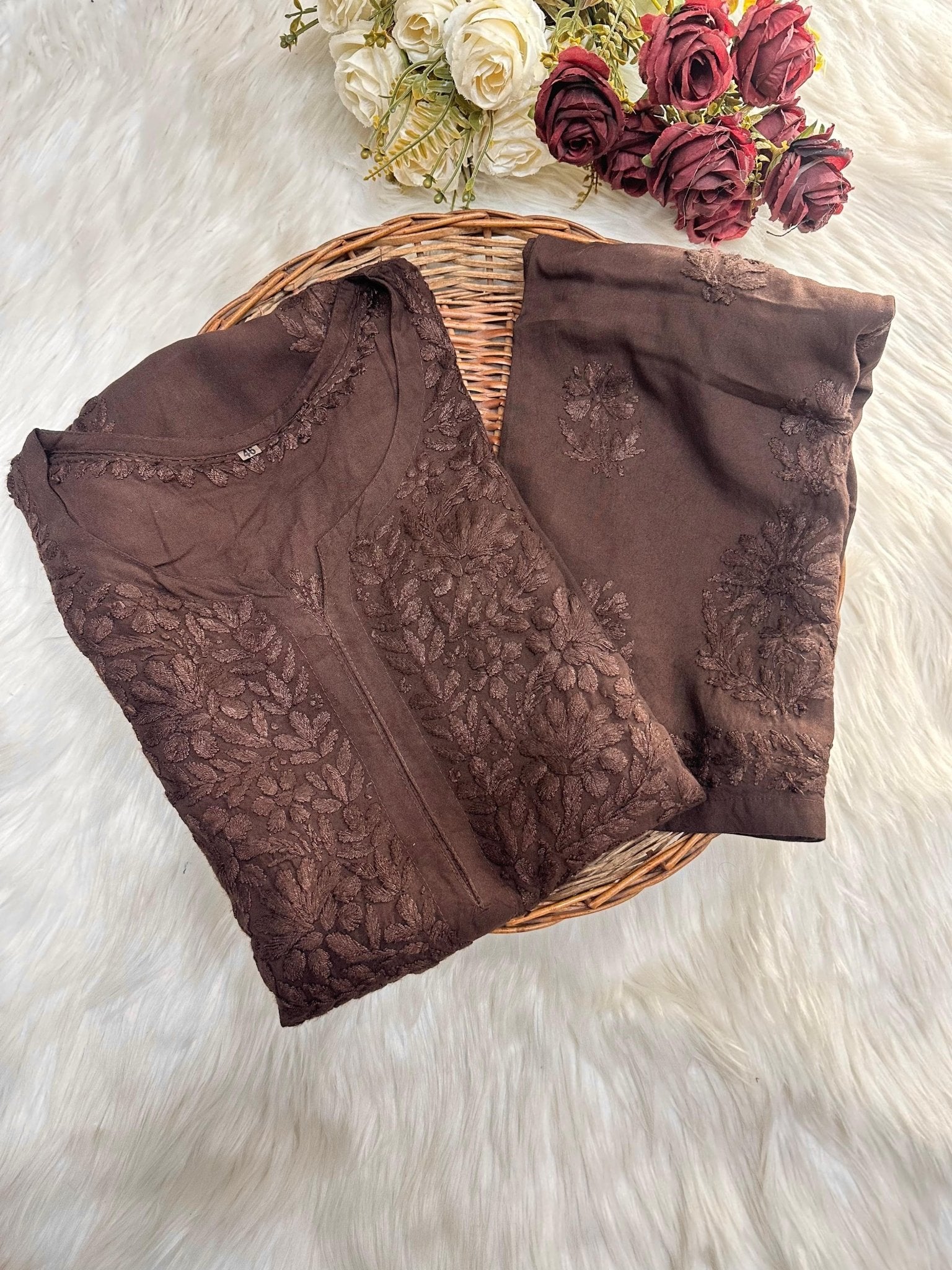 Aayat Heavy Rayon Kurta and Plazzo - Chikankari official