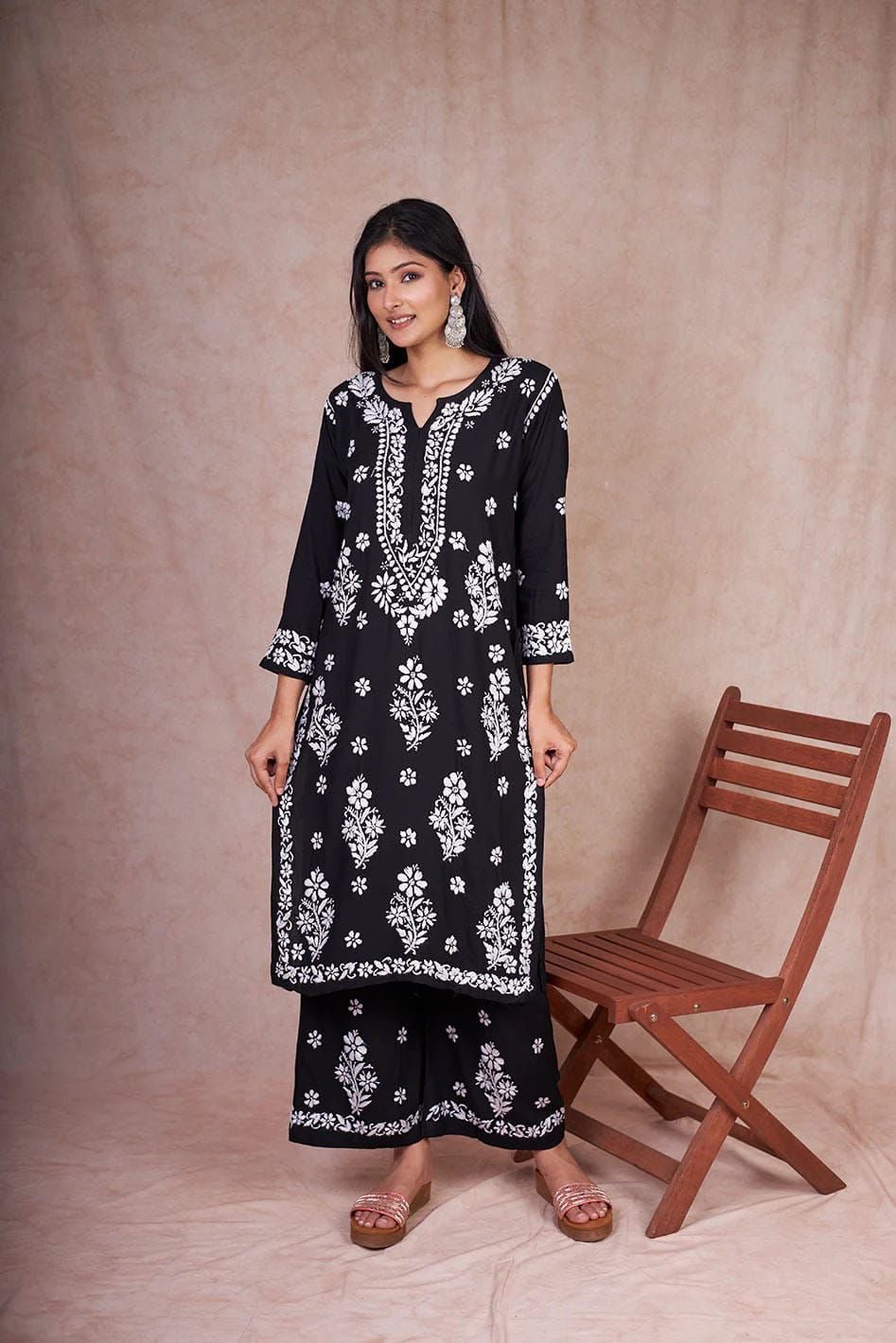 Aayat Rayon plazzo Combo - Chikankari official