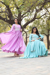 Ada Special 2pc Festive Gown Set - Chikankari official