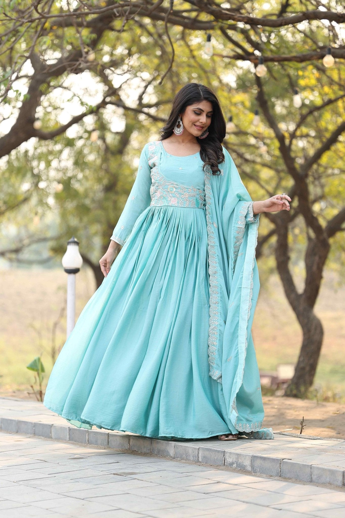 Ada Special 2pc Festive Gown Set - Chikankari official