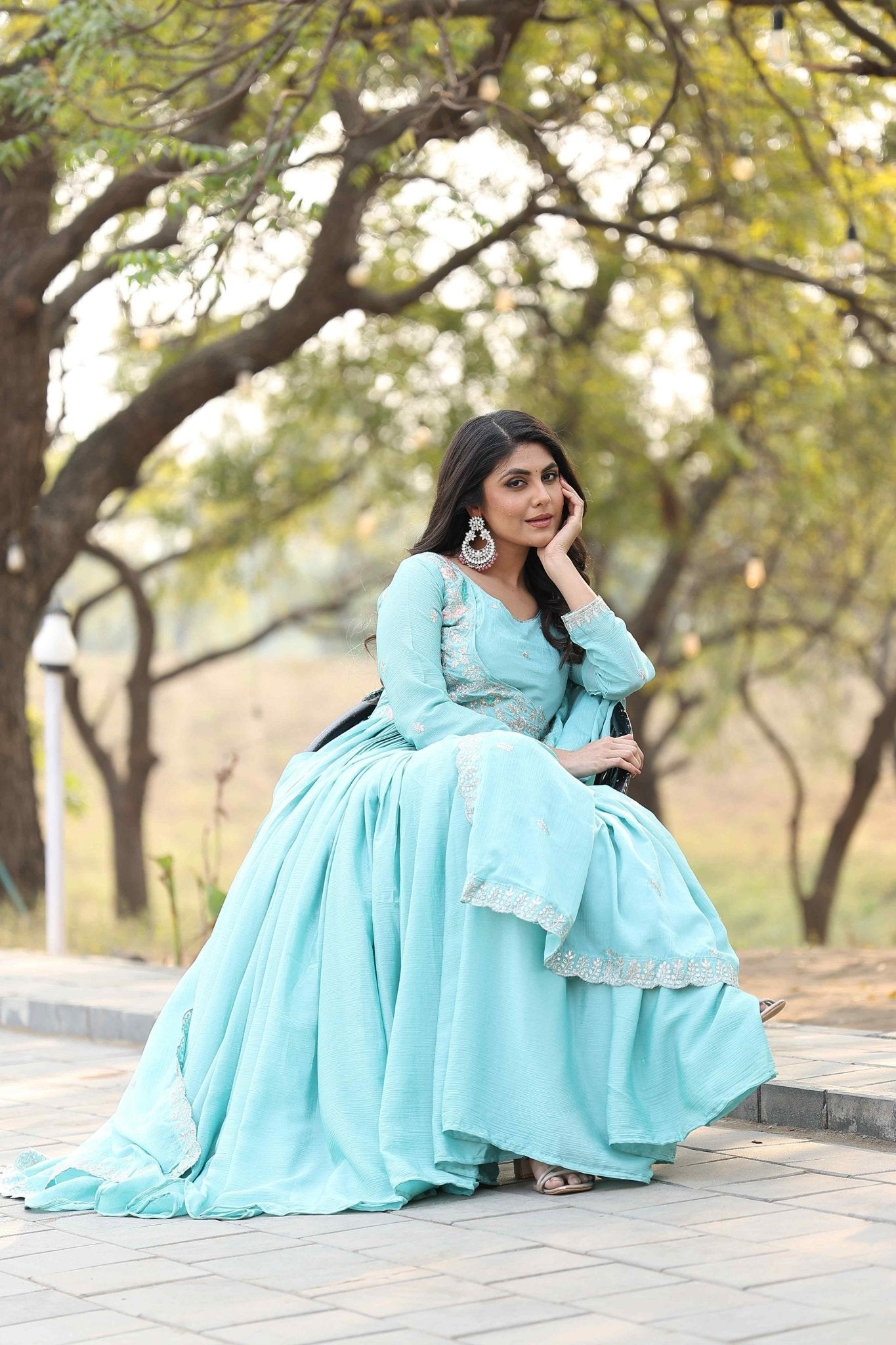Ada Special 2pc Festive Gown Set - Chikankari official