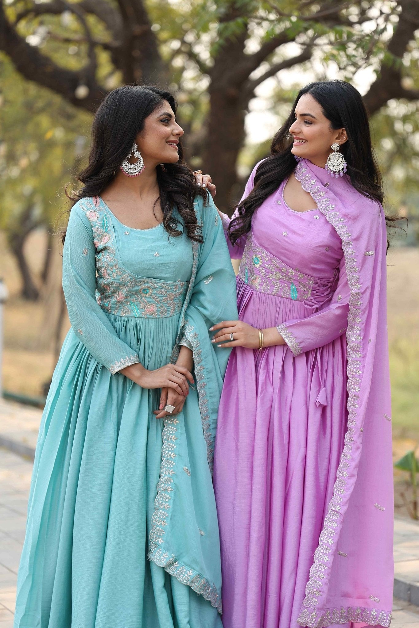 Ada Special 2pc Festive Gown Set - Chikankari official